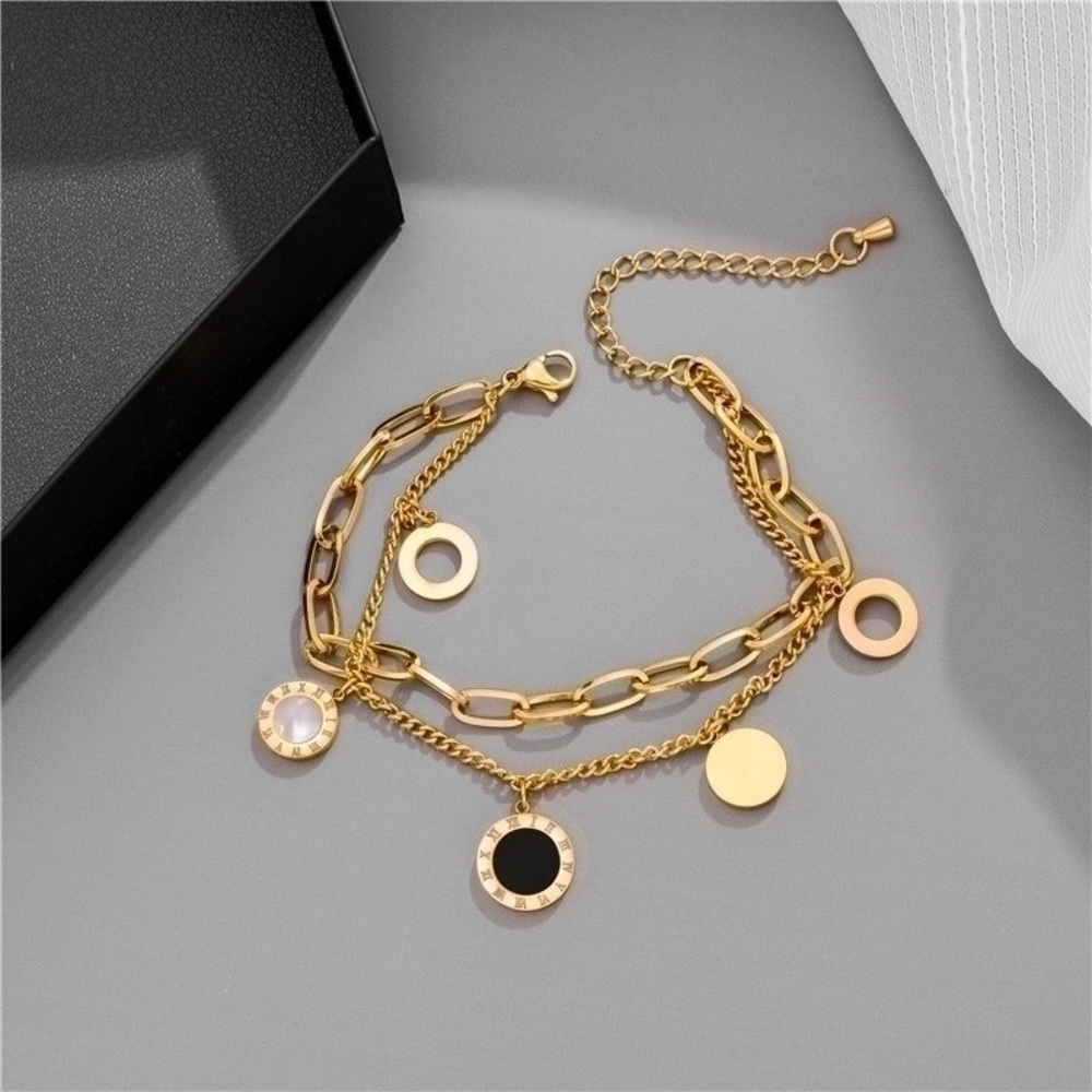 •The Modern Minimalist• Double Layer Titanium Steel Mixed Metals Bracelet
